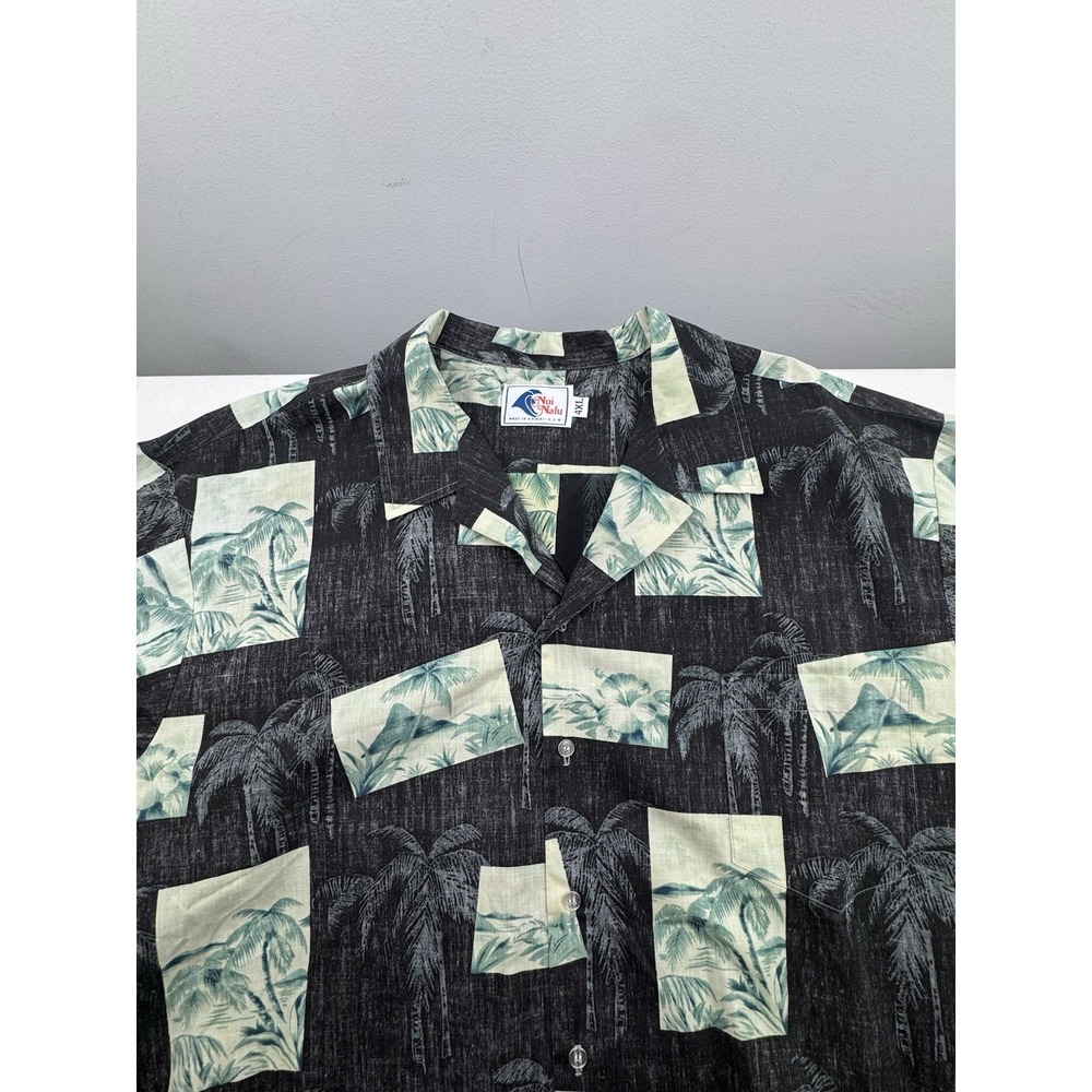 Nui Nalu Hawaiian Shirt Mens 4XL Floral Palm Trees Camp Vintage USA Aloha - Picture 2 of 14